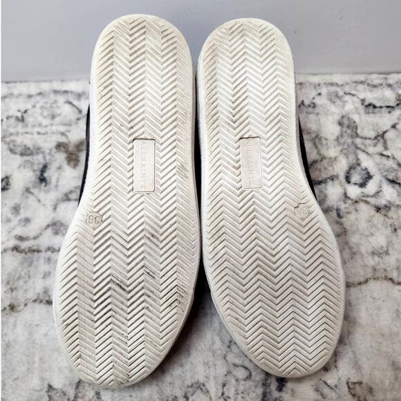 AllSaints Sheer Leather Sneakers In Black White Bicolor - Picture 13 of 14